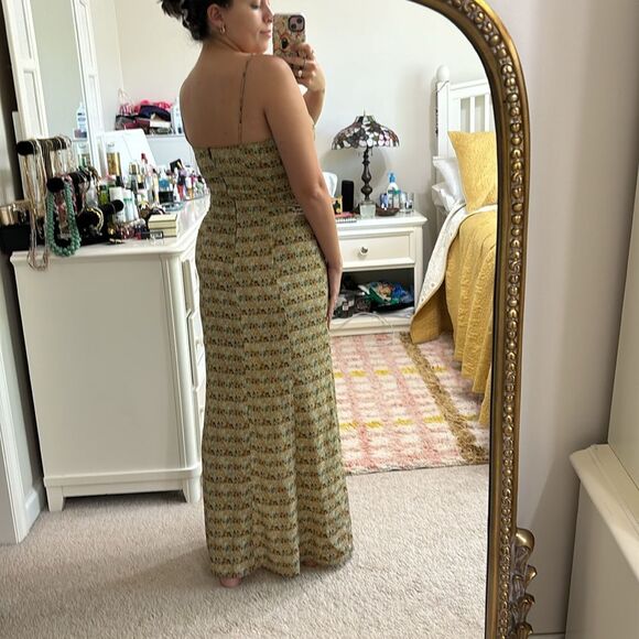 Vintage 90’s Dress S Wear Micro Floral Vneck Rampage Neutral Maxi Y2K 20… - Picture 3 of 7